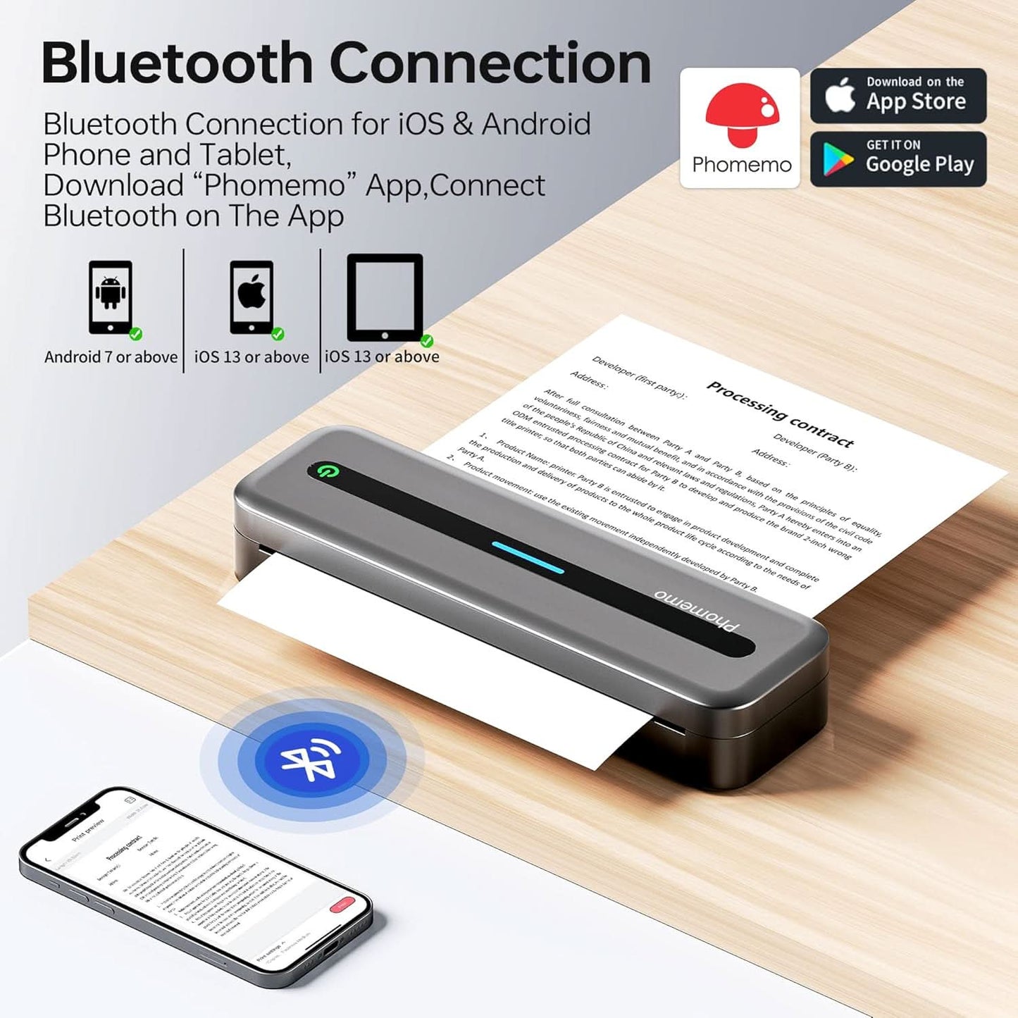Portable Printer,[Upgrade] M832